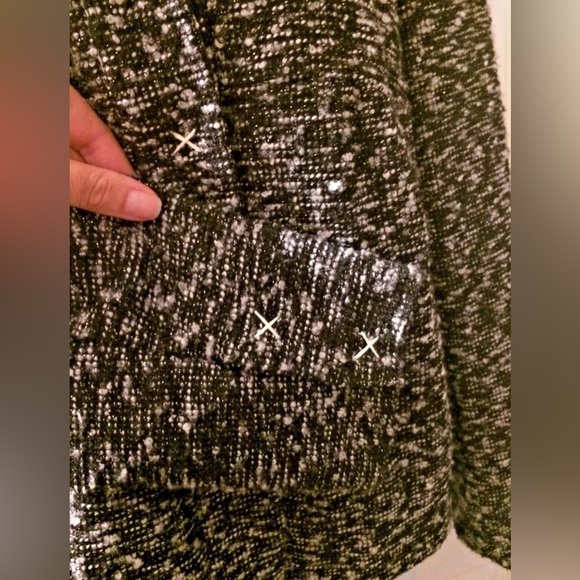 WALTER BAKER Tweed Jacket Coat Black Gary Wool Blends Marled Knit Snap Closure - Picture 7 of 12